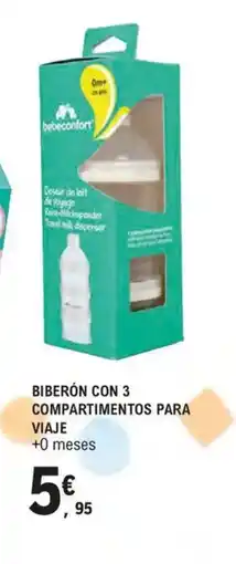 E.Leclerc Biberón con 3 compartimentos para viaje oferta