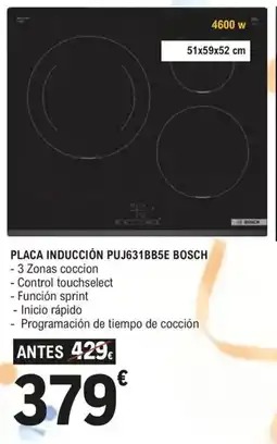 E.Leclerc BOSCH Placa inducción puj631bb5e oferta