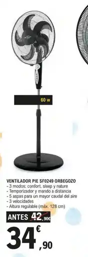 E.Leclerc ORBEGOZO Ventilador pie sf0249 oferta