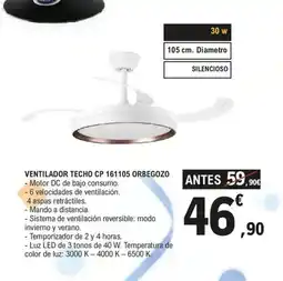 E.Leclerc ORBEGOZO Ventilador techo cp 161105 oferta