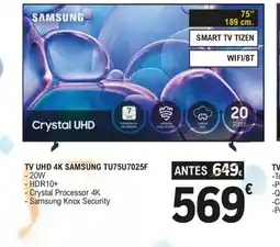 E.Leclerc SAMSUNG Tv uhd 4k tu75u7025f oferta