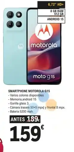 E.Leclerc Smartphone motorola g15 oferta