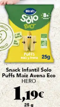 Gadis HERO Snack Infantil Solo Puffs Maiz Avena Eco oferta