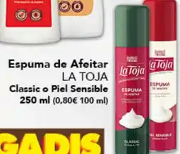 Gadis LA TOJA Espuma de Afeitar Classic o Piel Sensible oferta