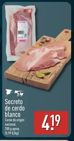 ALDI Secreto de cerdo blanco oferta