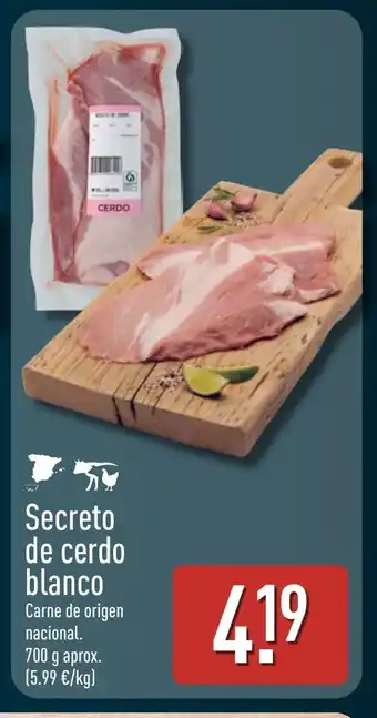 ALDI Secreto de cerdo blanco oferta