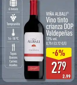 ALDI VIÑA ALBALI Vino tinto crianza DOP Valdepeñas oferta