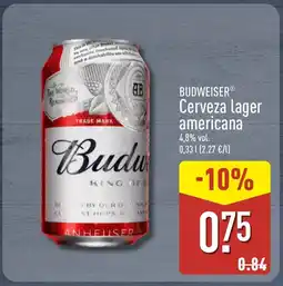 ALDI BUDWEISER Cerveza lager americana oferta