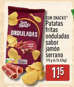ALDI SUN SNACKS Patatas fritas onduladas sabor jamón serrano oferta