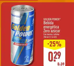 ALDI GOLDEN POWER Bebida energética Zero azúcar oferta