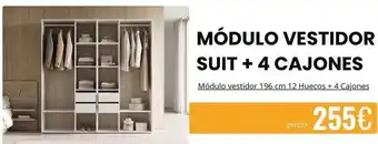 Modulo vestidor suit + 4 cajones