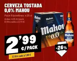 AhorraMas Mahou - cerveza tostada 0.0% oferta