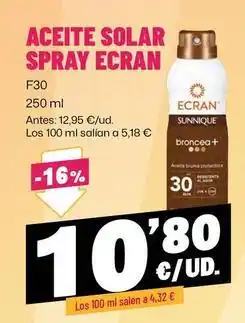 AhorraMas Ecran - aceite solar spray oferta