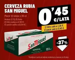 AhorraMas San miguel - cerveza rubia oferta