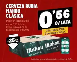AhorraMas Mahou - cerveza rubia clasica oferta
