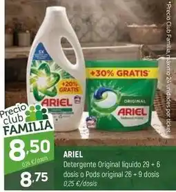Coviran Ariel - detergente original líquido 29 + 6 dosis o pods original 26 + 9 dosis oferta