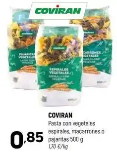 Coviran Coviran - pasta con vegetales espirales, macarrones o pajaritas oferta