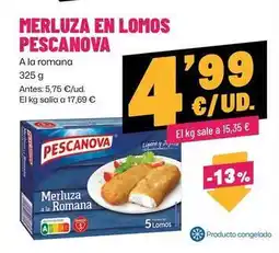 AhorraMas Pescanova - merluza en lomos oferta