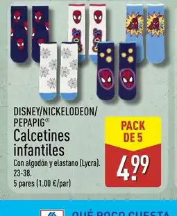 ALDI DISNEY/NICKELODEON/ PEPAPIG Calcetines infantiles oferta