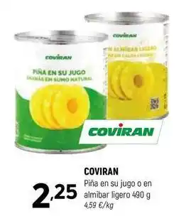 Coviran Coviran - pina en su jugo o en almibar ligero oferta
