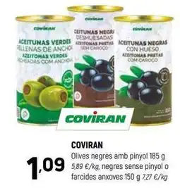 Coviran Coviran - olives negres amb pinyol oferta