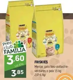 Coviran Friskies - menjar gats bou-pollastre- verdures o peix oferta