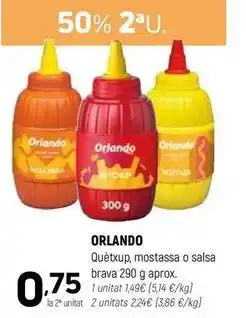 Coviran Orlando - quètxup, mostassa o salsa brava oferta