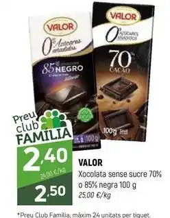 Coviran Valor - xocolata sense sucre oferta