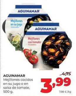 Alimerka Aguinamar - mejillones cocidos en su jugo o en salsa de tomate oferta