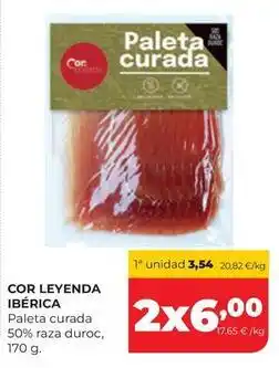 Alimerka Leyenda ibérica - paleta curada 50% raza duroc oferta
