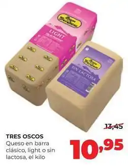 Alimerka Tres oscos - queso en barra clásico, light o sin lactosa oferta