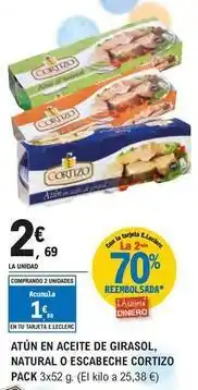 E.Leclerc Cortizo - atun en aceite de girasol, natural o escabeche oferta