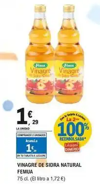E.Leclerc Femua - vinagre de sidra natural oferta