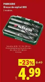Ocine Parkside - brocas de espiral hss oferta