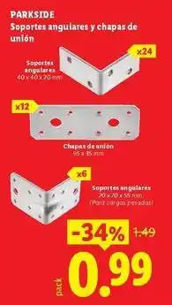 Ocine Parkside - soportes angulare y chapas de unlón oferta