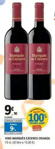 E.Leclerc Marqués cáceres - vino crianza oferta