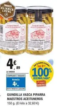 E.Leclerc Maestros aceituneros - guindilla vasca piparra oferta