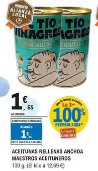 E.Leclerc Maestros aceituneros - aceitunas rellenas anchoa oferta