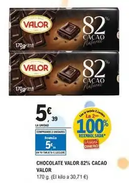 E.Leclerc Valor - chocolate 82% cacao oferta