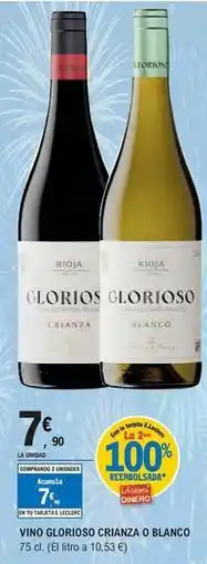 E.Leclerc Glorioso - vino crianza o blanco oferta