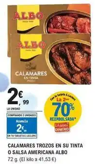 E.Leclerc Albo - calamares trozos en su tinta o salsa americana oferta