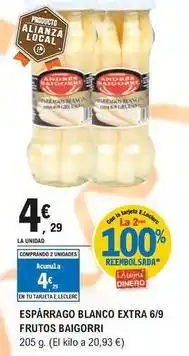 E.Leclerc Baigorri - esparrago blanco extra 6/9 frutos oferta