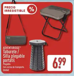 ALDI ADVENTURIDGE Taburete / Silla plegable portátil oferta