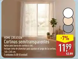 ALDI HOME CREATION Cortinas semitransparentes oferta