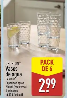 ALDI CROFTON Vasos de agua oferta