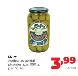 Alimerka LUPY Aceitunas gordal picantes oferta