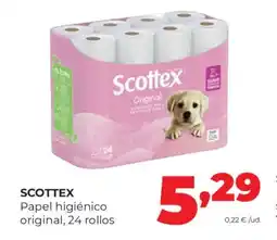 Alimerka SCOTTEX Papel higiénico original, 24 rollos oferta
