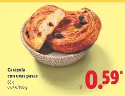 Lidl Caracola con uvas pasas oferta
