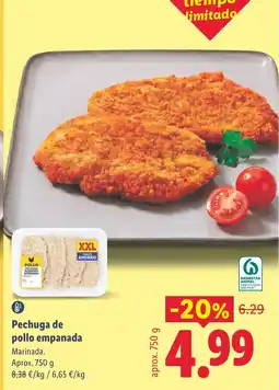 Lidl Pechuga de pollo empanada oferta