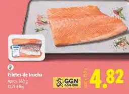 Lidl Filetes de trucha oferta